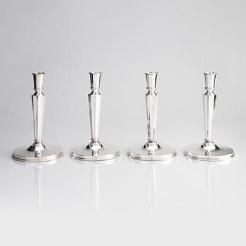 Atelier Borgila, ljusstakar, 4 stycken, sterlingsilver, Stockholm 1961.
