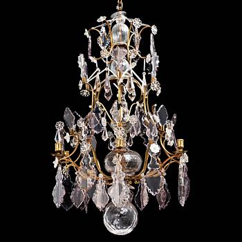 64. A Swedish Rococo 18th century six-light chandelier.