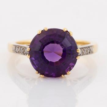 Amethyst and diamond ring.