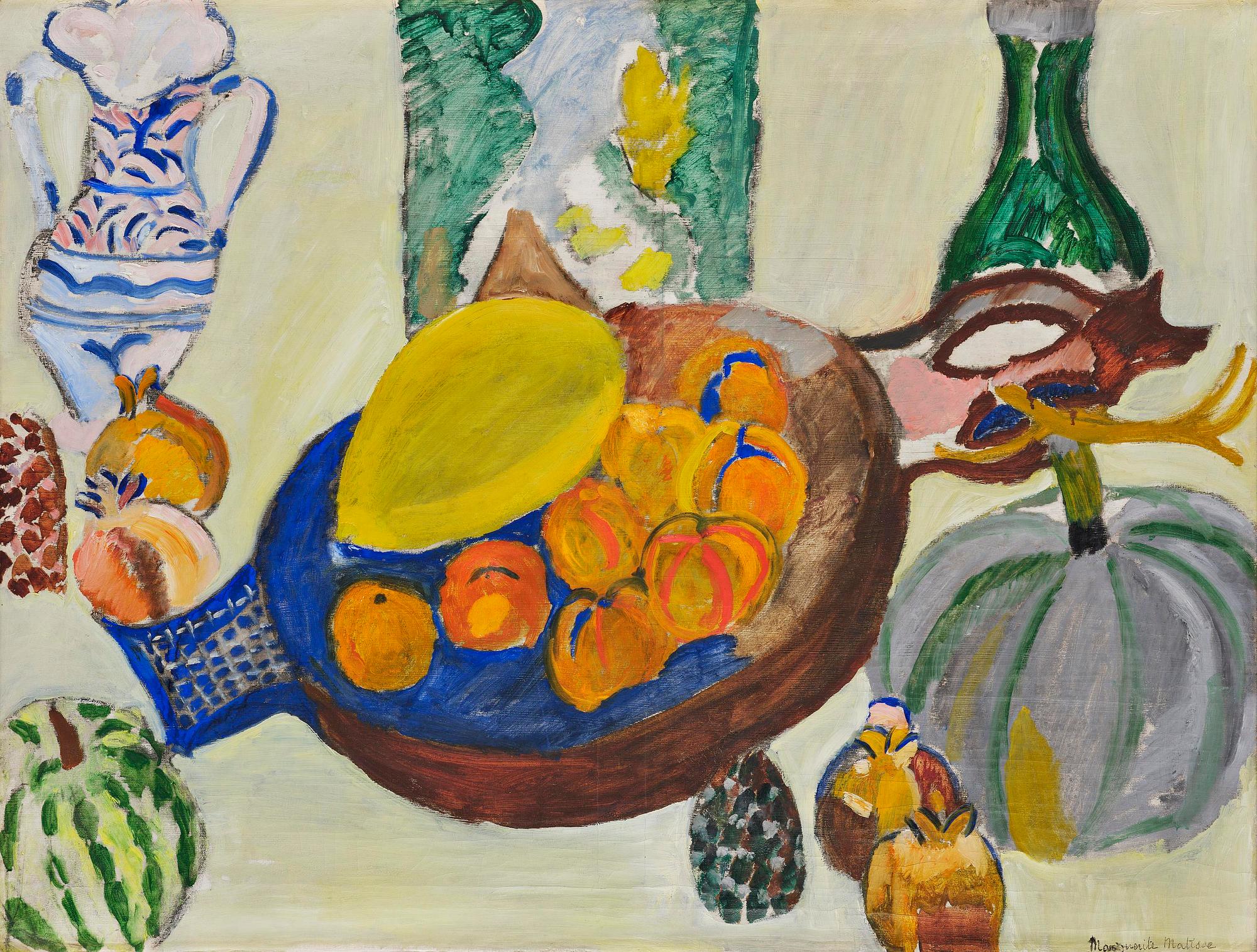 Marguerite Matisse, Still life with fruits.