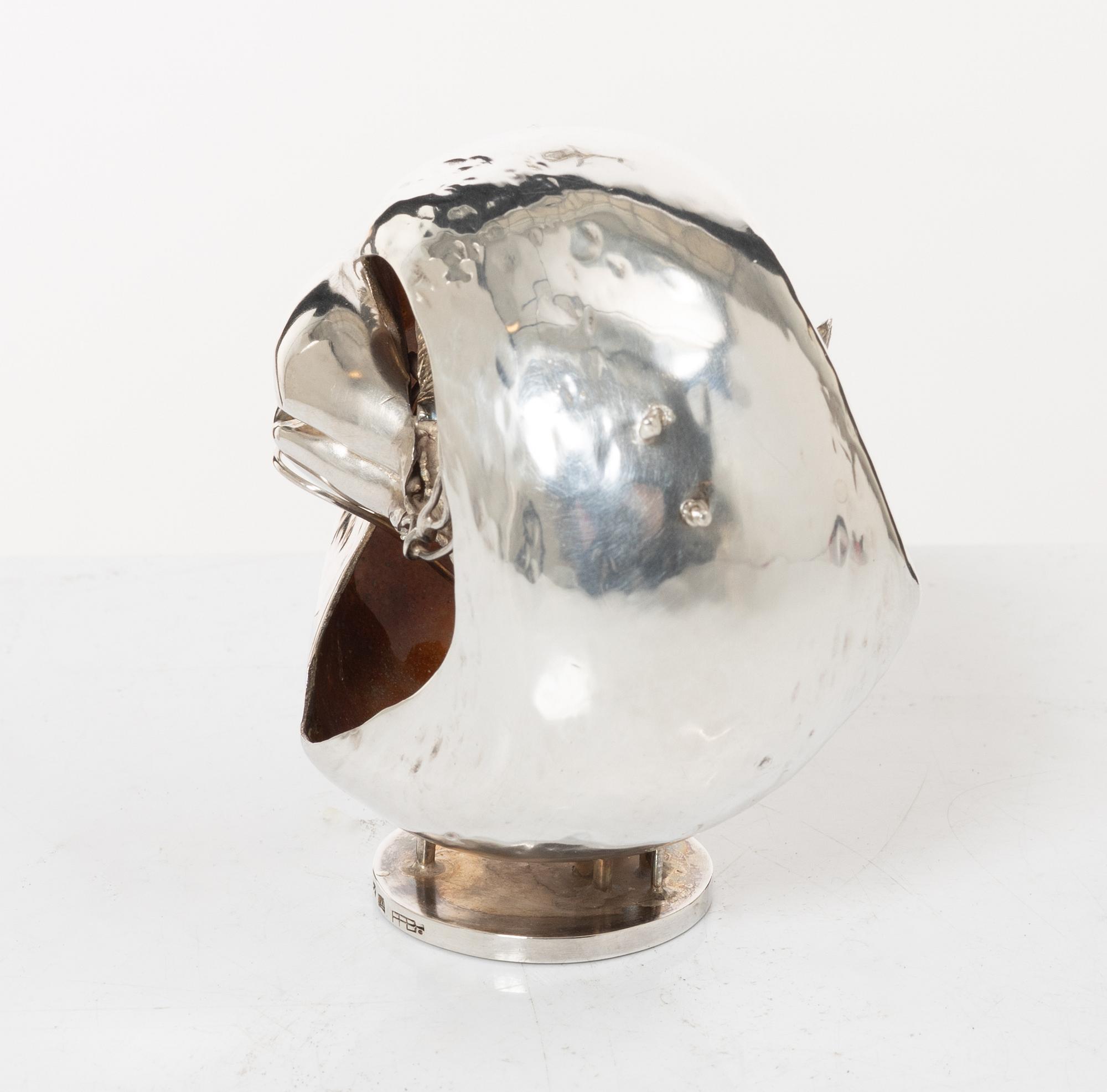 Lars Arby, A silver sculpture, mark of Lars Arby, Gothenburg, Sweden 1969.