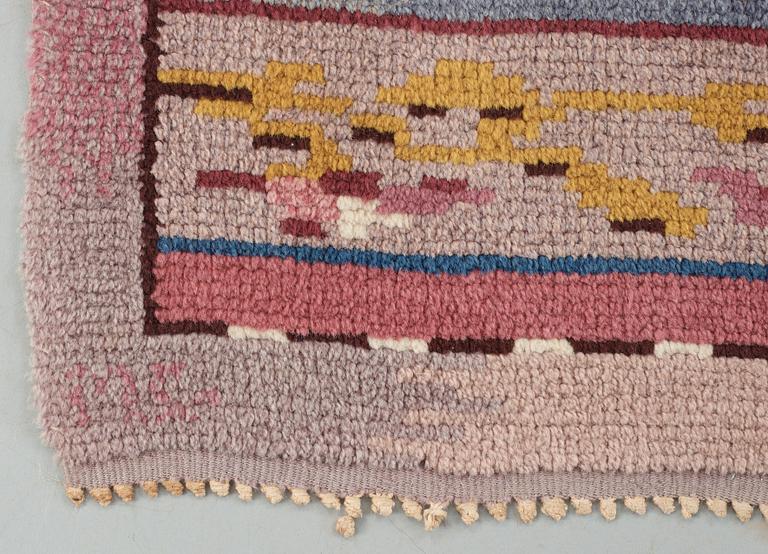 CARPET. Knotted pile. 341 x 145 cm. Signed MG 1928 (Märtha Gahn).