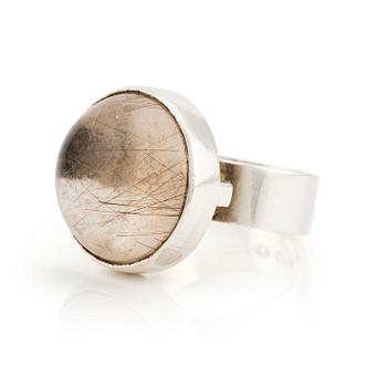 534. Cecilia Johansson, a silver and rutilated quartz ring, Gothenburg 1972.