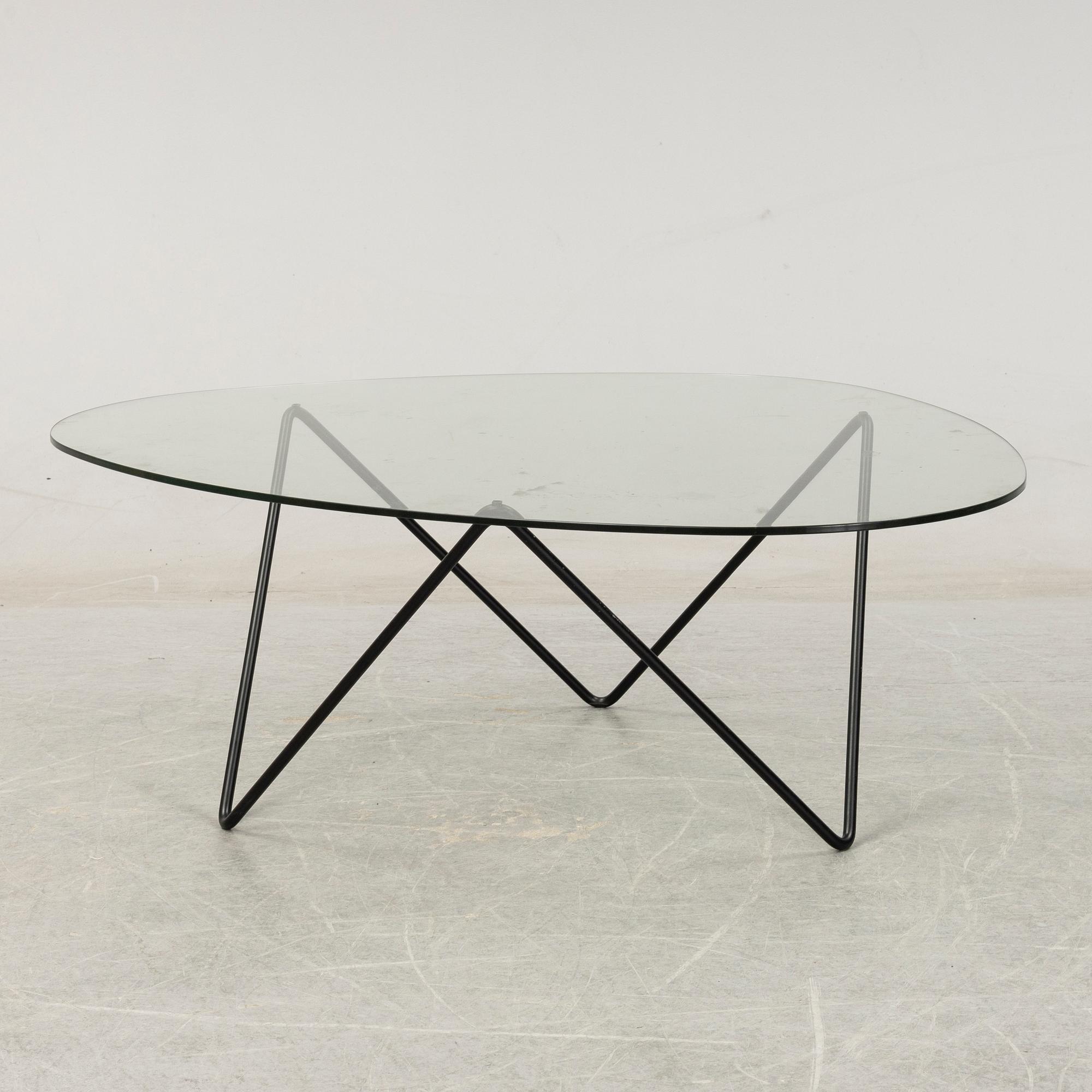 A 'Pedera' glass top coffee table by Corsini & Millet for Gubi.