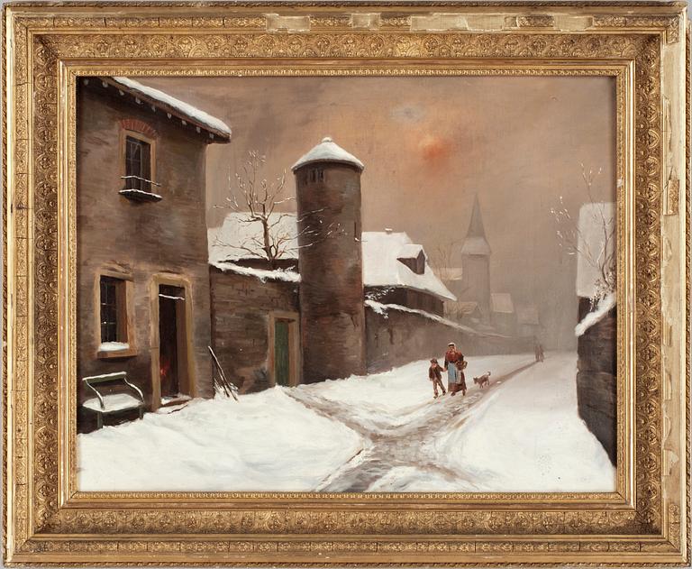 OKÄND KONSTNÄR, olja på duk, sent 1800-tal, ej sign.