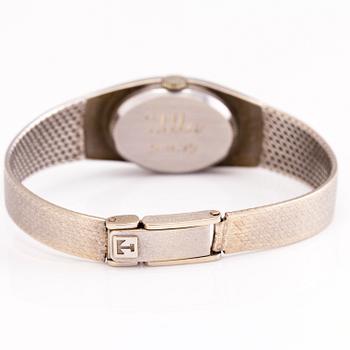 TISSOT SAPHIR 14K white gold, wrist watch. width 16.6 mm.