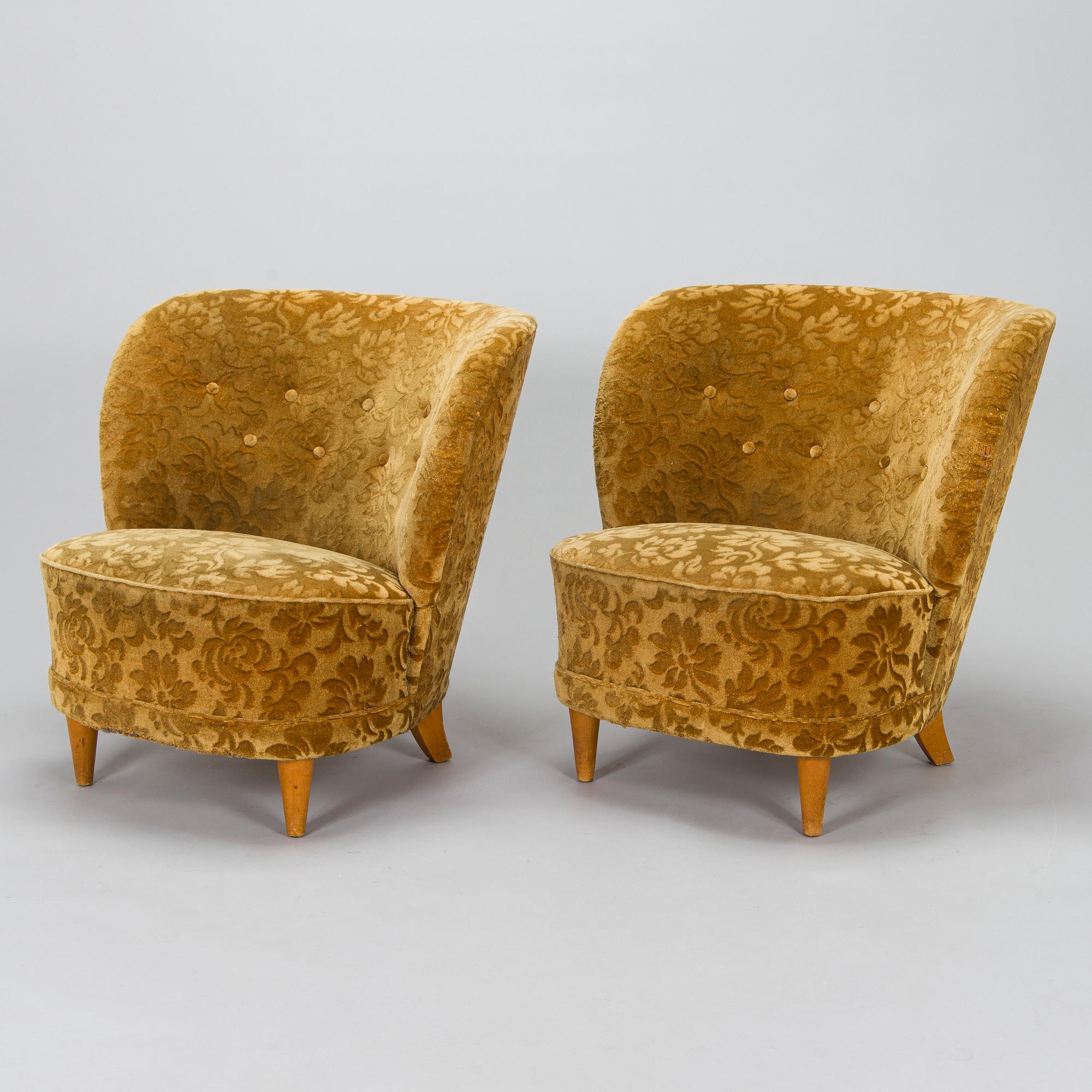 Fåtöljer, ett par, 1950-tal.