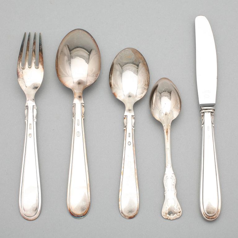 BESTICKSERVIS, 50 delar, silver, Cohr, Danmark, total vikt ca 2257 gram.