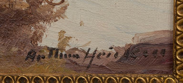 ARTHUR HEICKELL, olja på skiva, signerad.