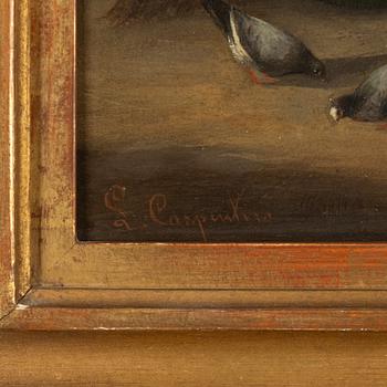 Okänd konstnär, olja på panel, signerad L. Carpentero, 1800-tal.