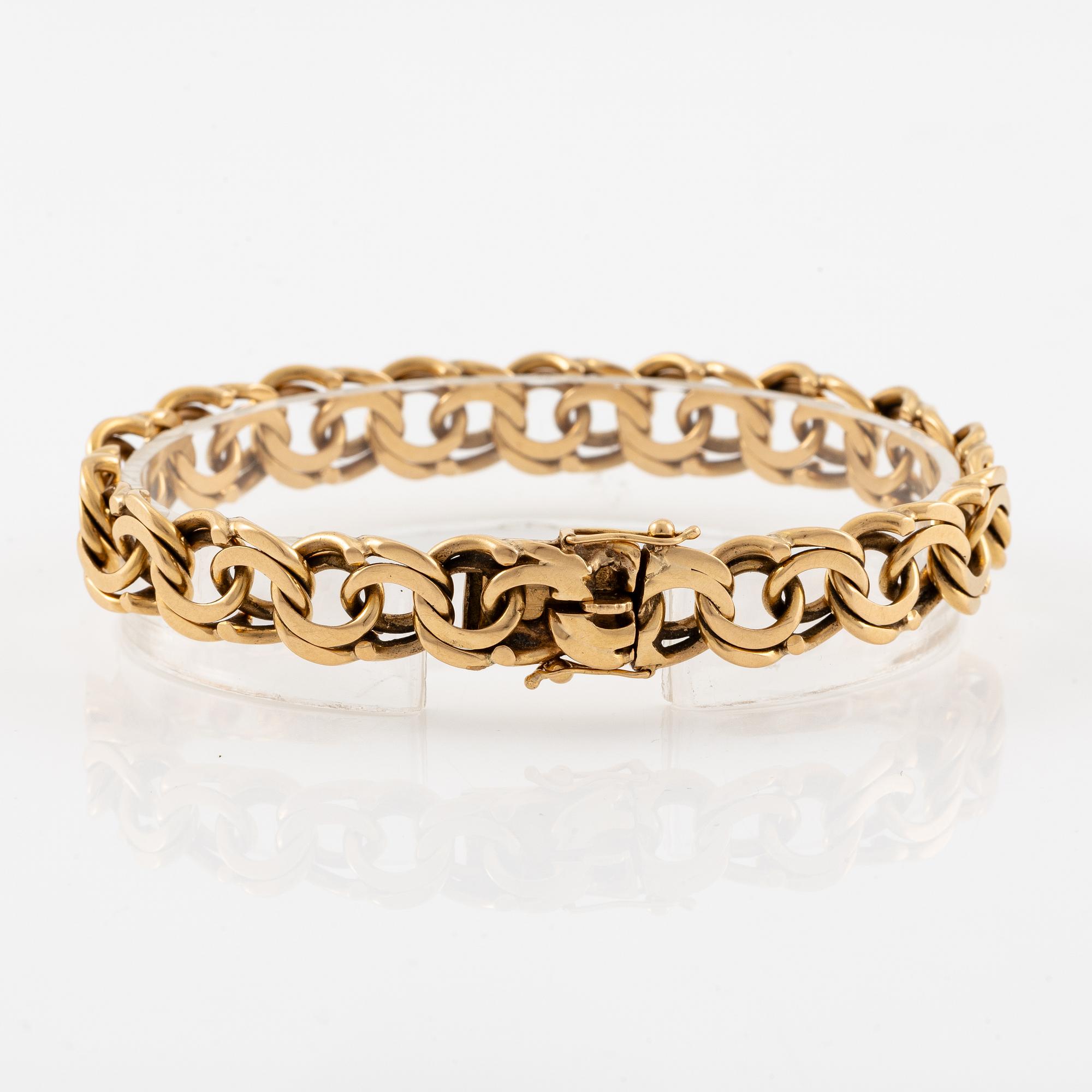 Arm bracelet, 18K gold, bismarck link.