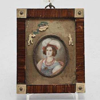 MINIATYRPORTRÄTT, 2 st, 1800-talets första hälft.