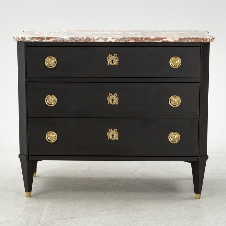 A Gustavian style chest of drawers, second half of the 19th century.
