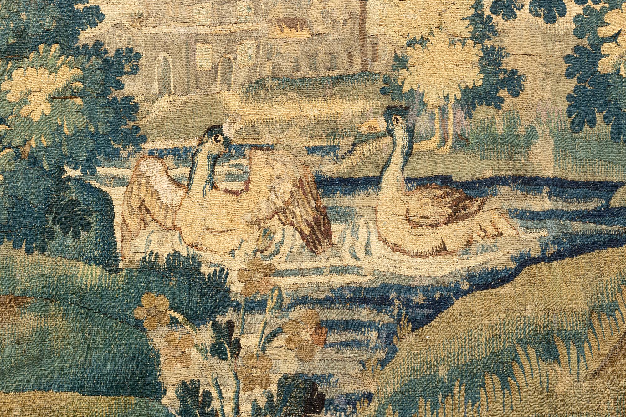 Vävd tapet, "Verdure", gobelängteknik, ca 289 x 245 cm, Flandern omkring år 1700.