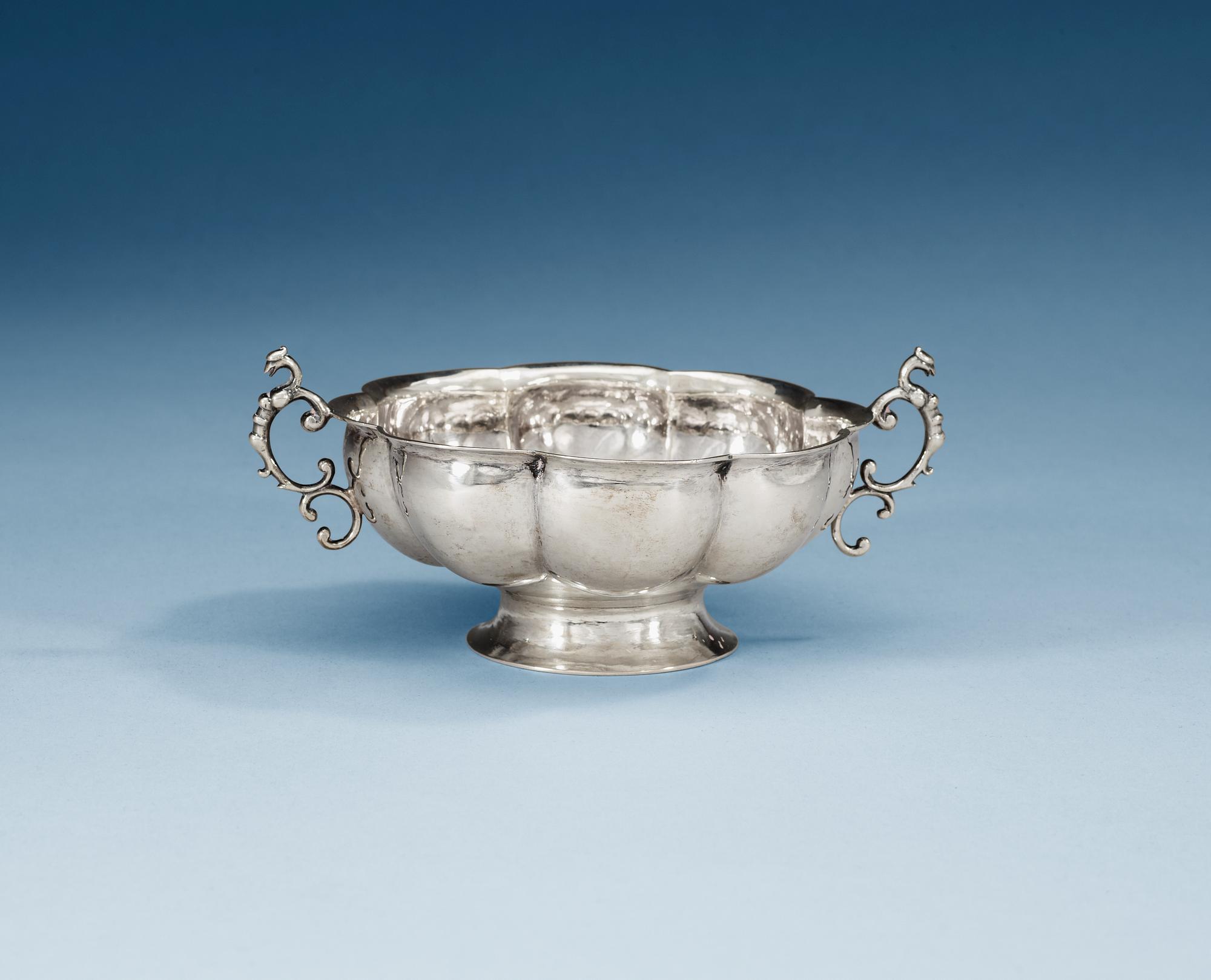 A SWEDISH SILVER BOWL, Makers mark of Johan Meyer, Karlshamn 1745.