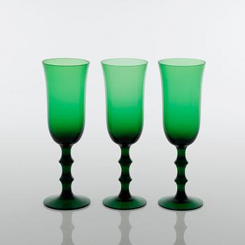 SIMON GATE, glas, 12 st, "Salut", Orrefors, 1900-tal.