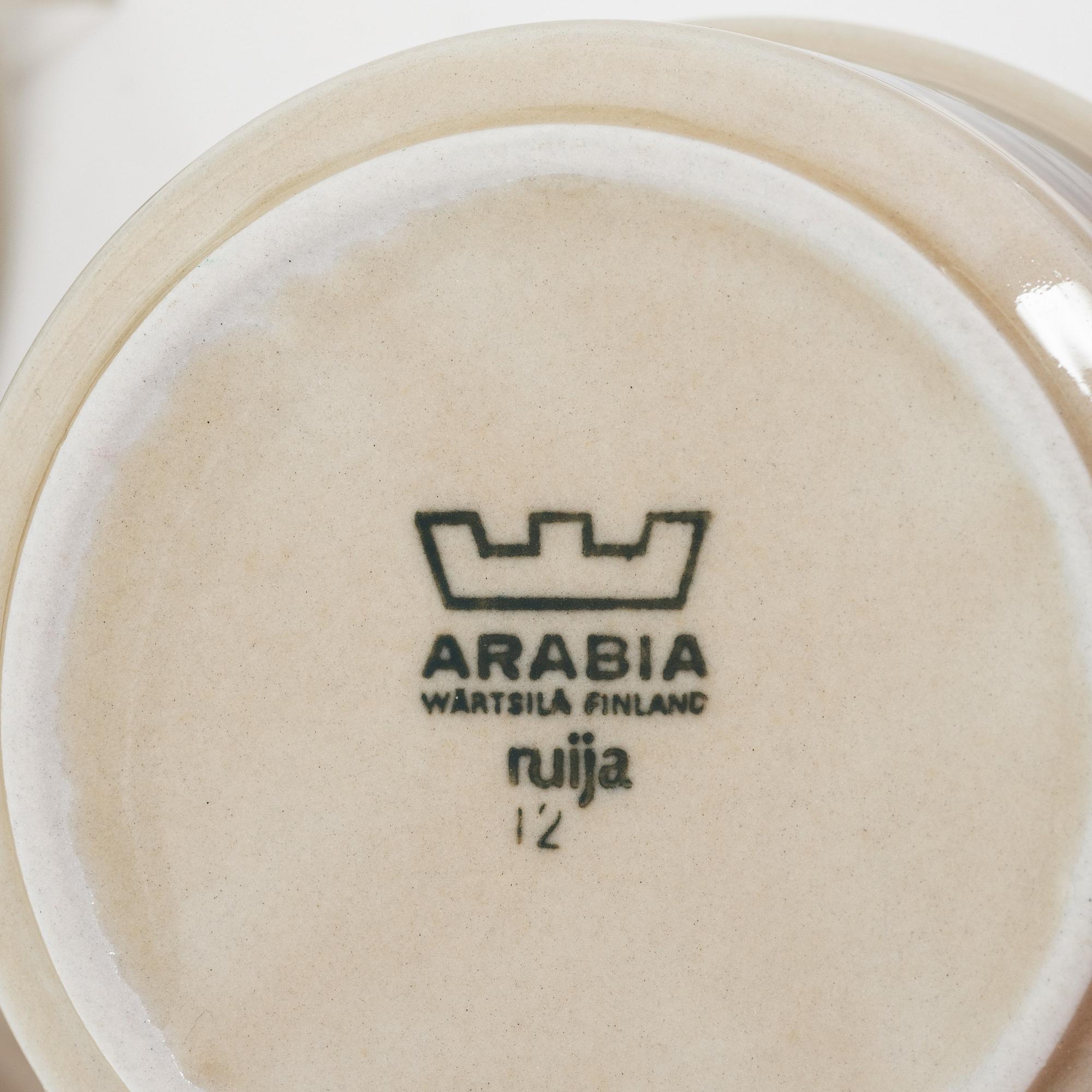 Ulla Procopé, a 21-piece 'Ruija' tea and coffee service, Arabia, Finland, 1975-1981.