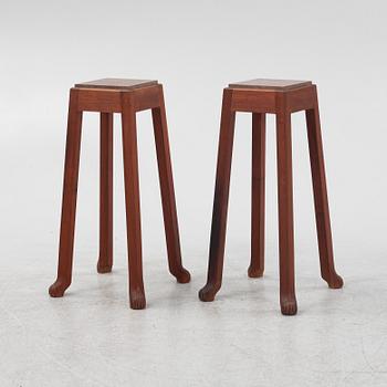 Pedestals, a pair, reportedly made by a student from Carl Malmsten's School Cappellagården, Öland.