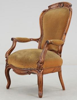 FÅTÖLJ, nyrokoko, 1800-talets slut.