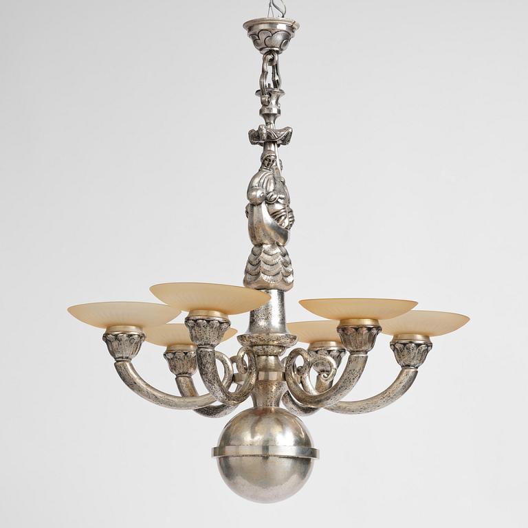 Per Torndahl, a Swedish Grace ceiling lamp, Atelier Torndahl, 1920s.