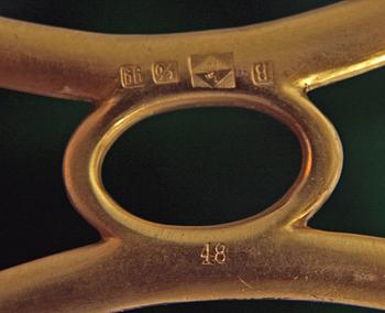 SKÅL, metall och glas. WMF, Empirestil.