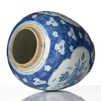 A blue and white jar, Qing dynasty, 18th century.