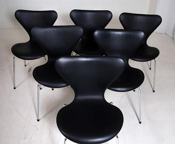 STOLAR, 6 st, "Sjuan", Arne Jacobsen, Fritz Hansen.