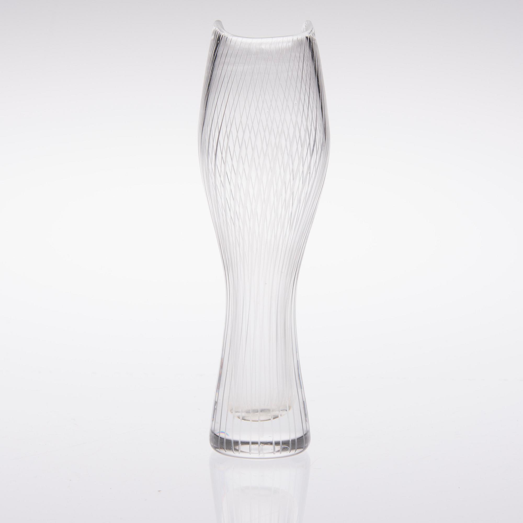 TAPIO WIRKKALA, VAS, glas, signerad Tapio Wirkkala Iittala.