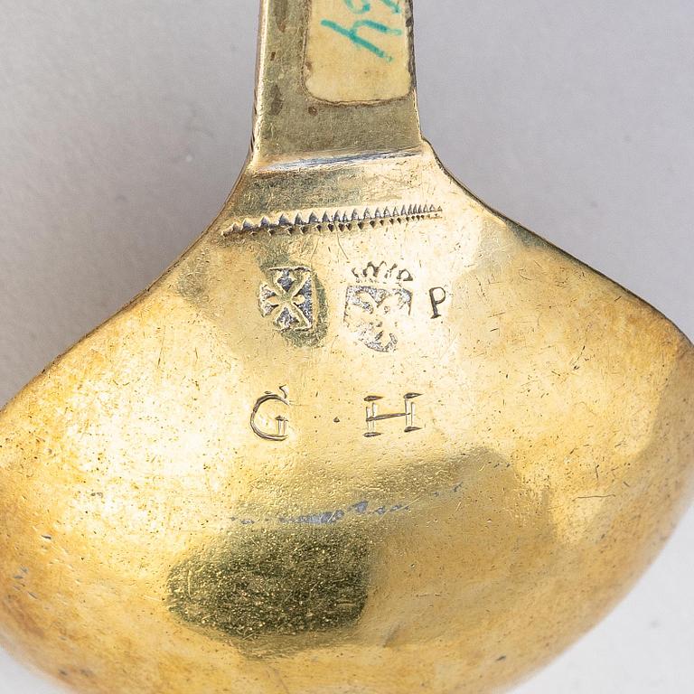 A 17th century silver-gilt Apostle-spoon, possibly Germany.