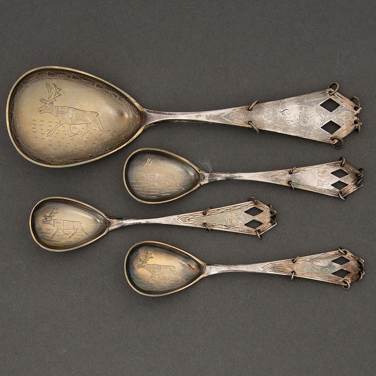 SAMESKEDAR, 3+1 st, silver, Frans Vilhelm Tiura, Kemi 1929.