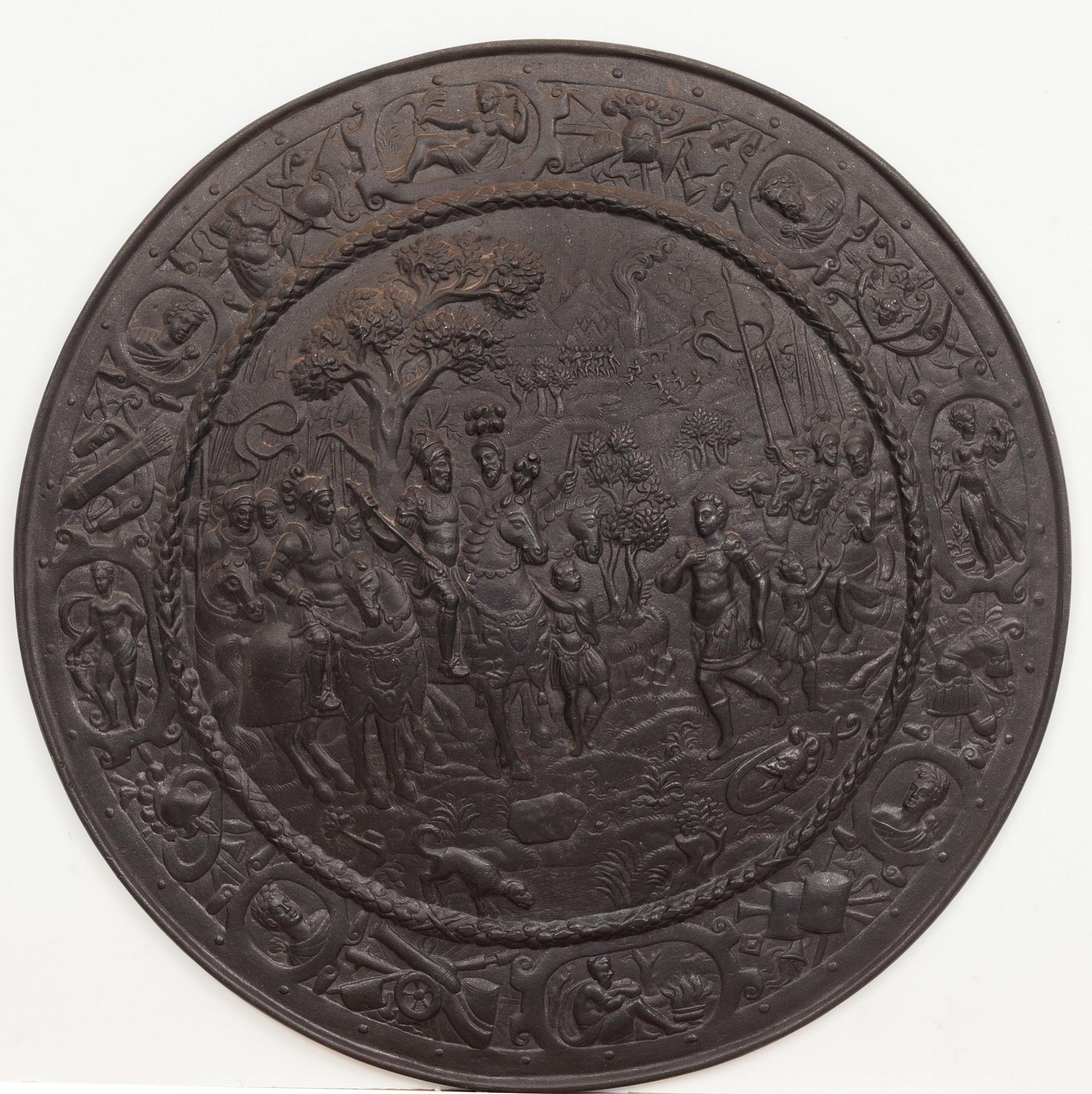 DEKORATIONSSKÖLD, gjutjärn, 1900-tal.