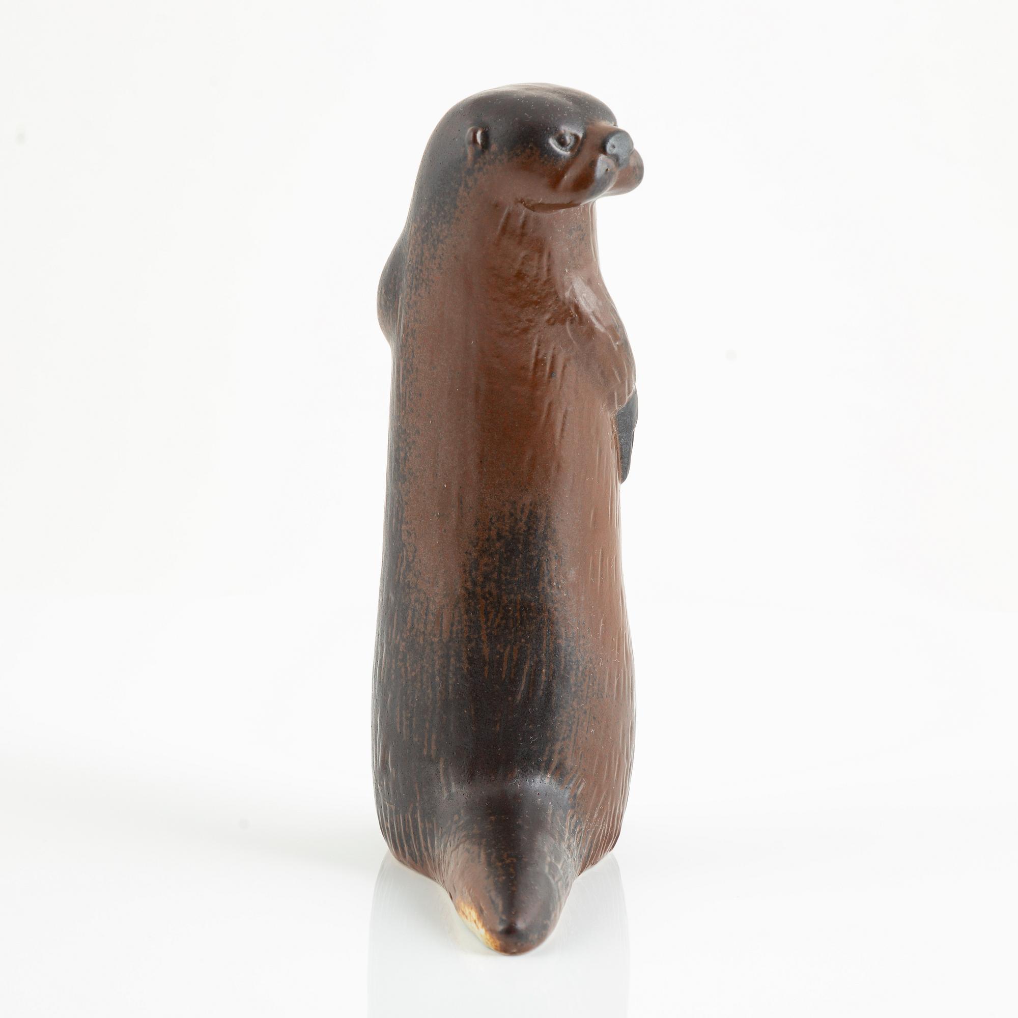 Lisa Larson, two figurines, 'Utter' and 'Gråsäl' for Nordiska Kompaniet in collaboration with WWF, Gustavsberg.
