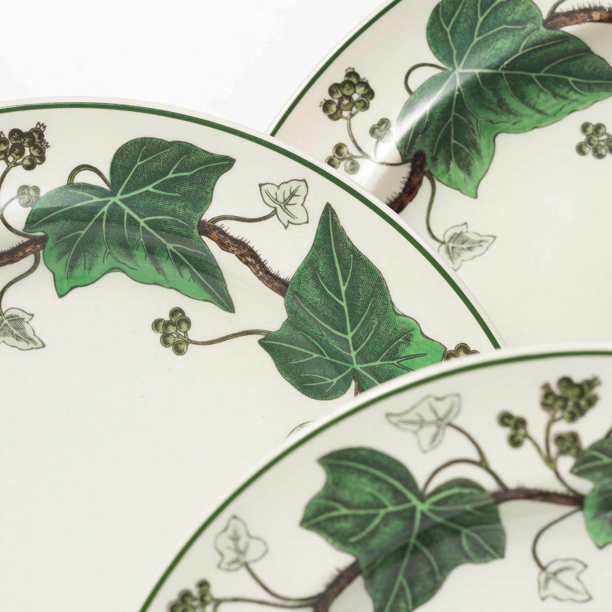 Service pieces, 36 pcs, ironstone, "Napoleon Ivy", Wedgewood.
