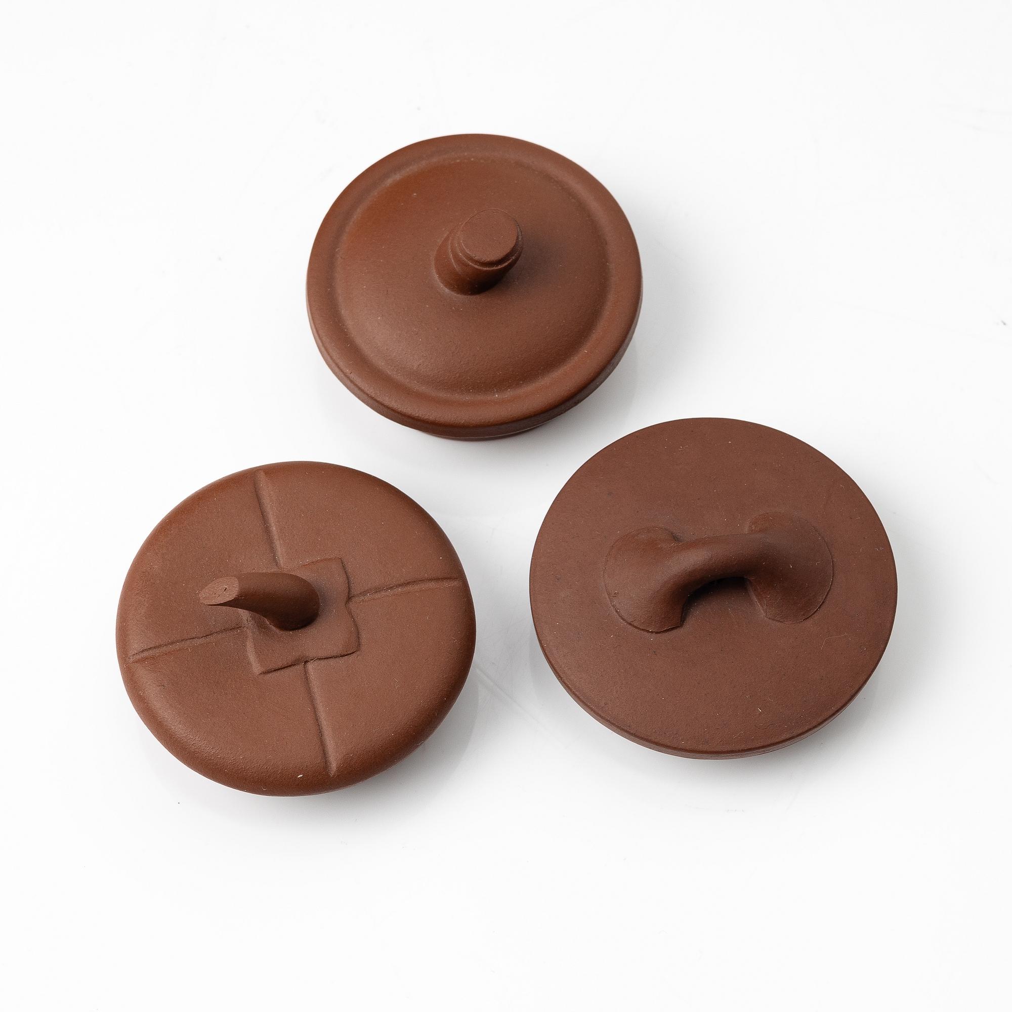 A group of three yixing 'gongfu' teapots, China, 1980s.