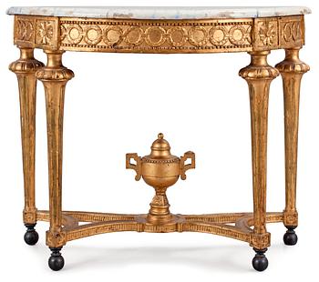 498. A Gustavian late 18th century console table.