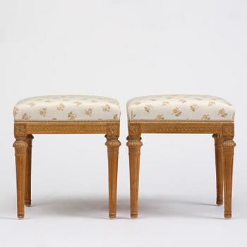 A pair of Gustavian stools by E. Öhrmark (master in Stockholm 1777-1813).