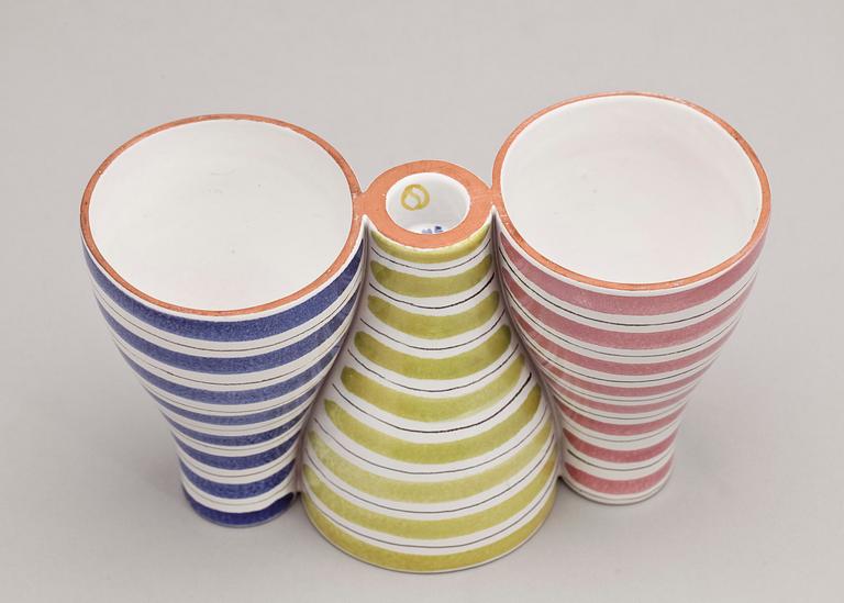 VAS/LJUSSTAKE, fajans "Snurran", Stig Lindberg Gustavsberg.