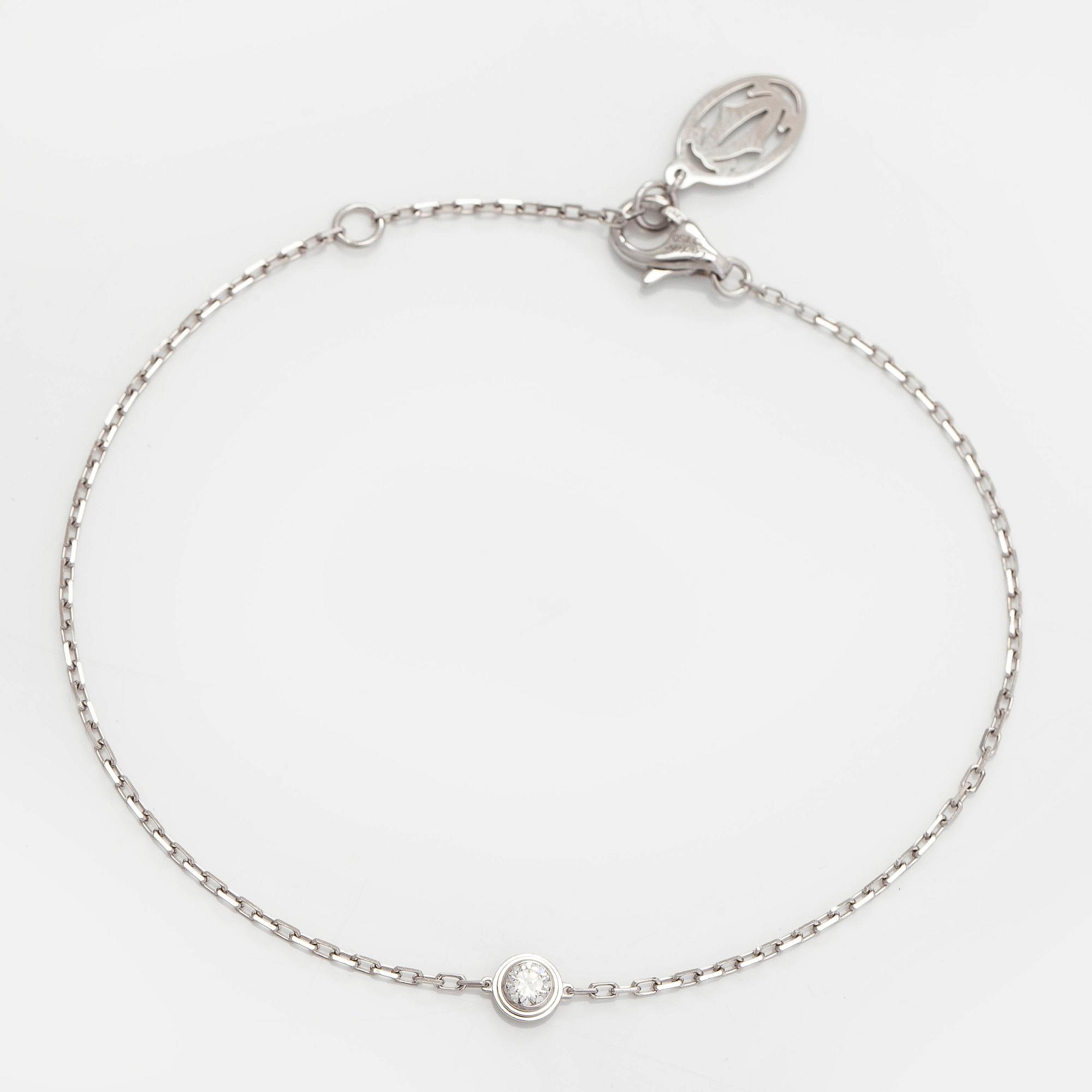 Cartier, rannekoru, "d'Amour", 18K valkokultaa, timantti, n. 0.05 ct.