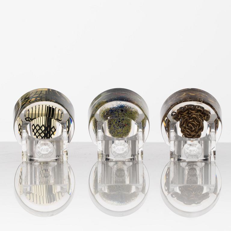 Siv Lagerström, three acrylic rings, 1970s.
