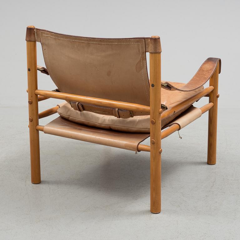 A second half of the 20th century oak and leather Arne Norell "Sirocco" armchair.