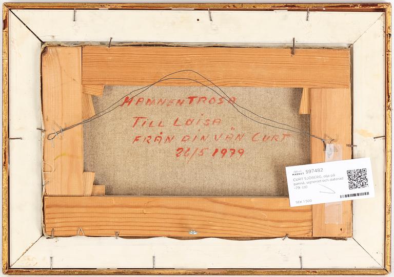 CURT SJÖBERG, olja på pannå, signerad och daterad -79.