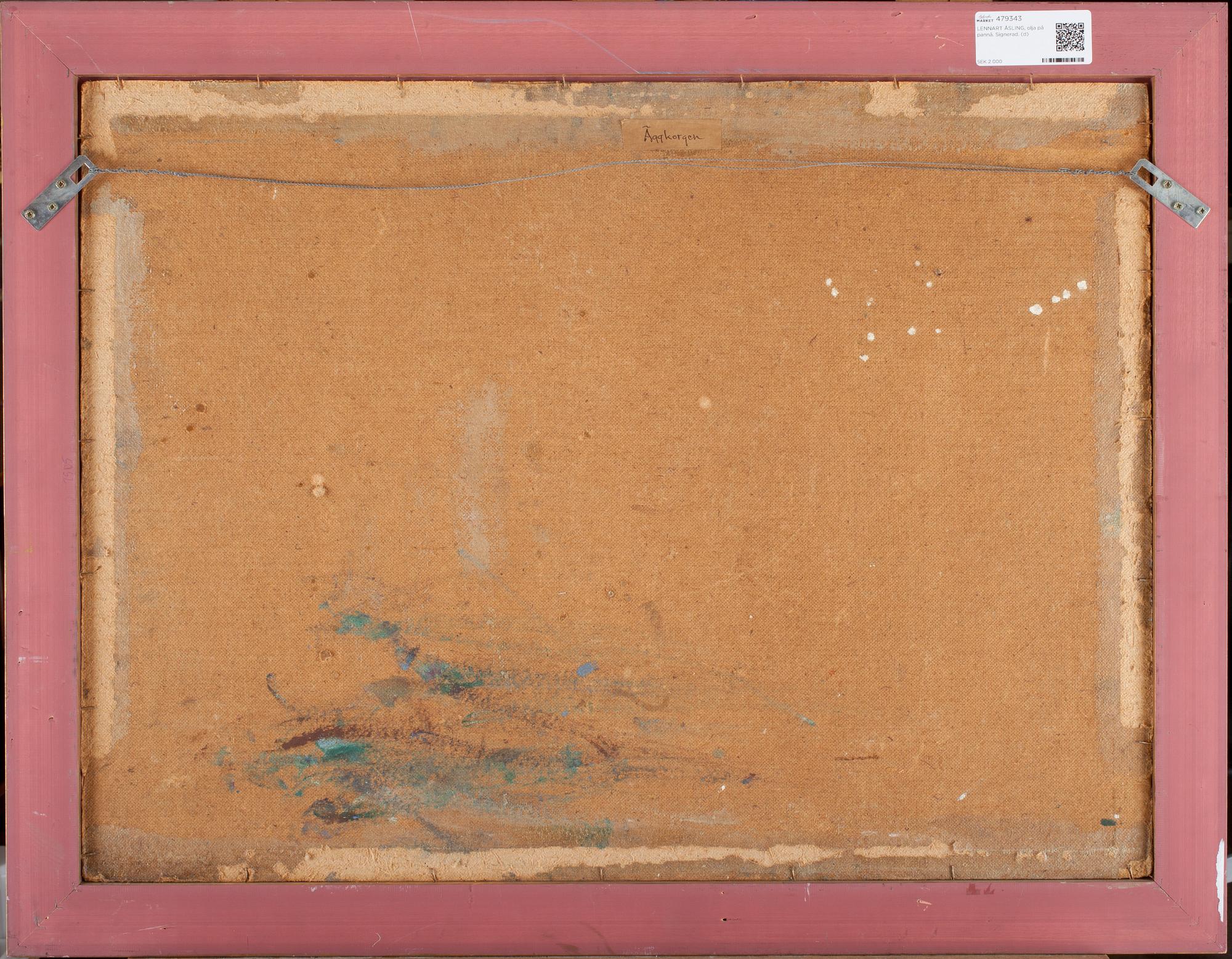 LENNART ÅSLING, olja på pannå. Signerad.