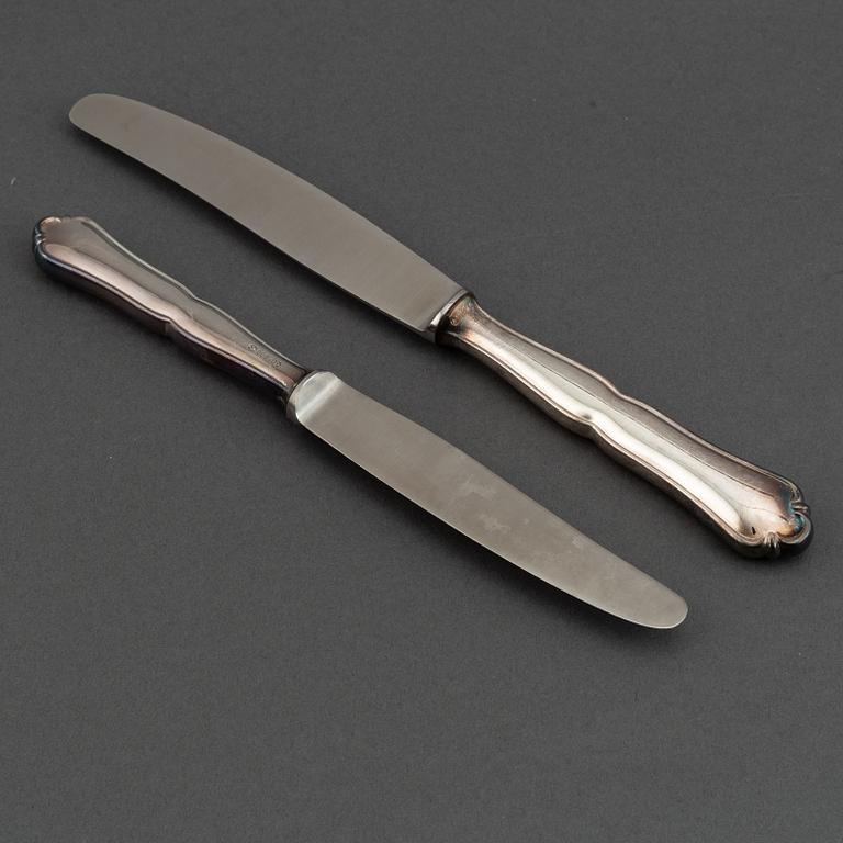 A german silver cutlery service, silver 800, including Bruckmann (68+ 24 pieces).