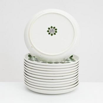 Stig Lindberg, tallrikar, 12 st, "Berså", Gustavsberg.