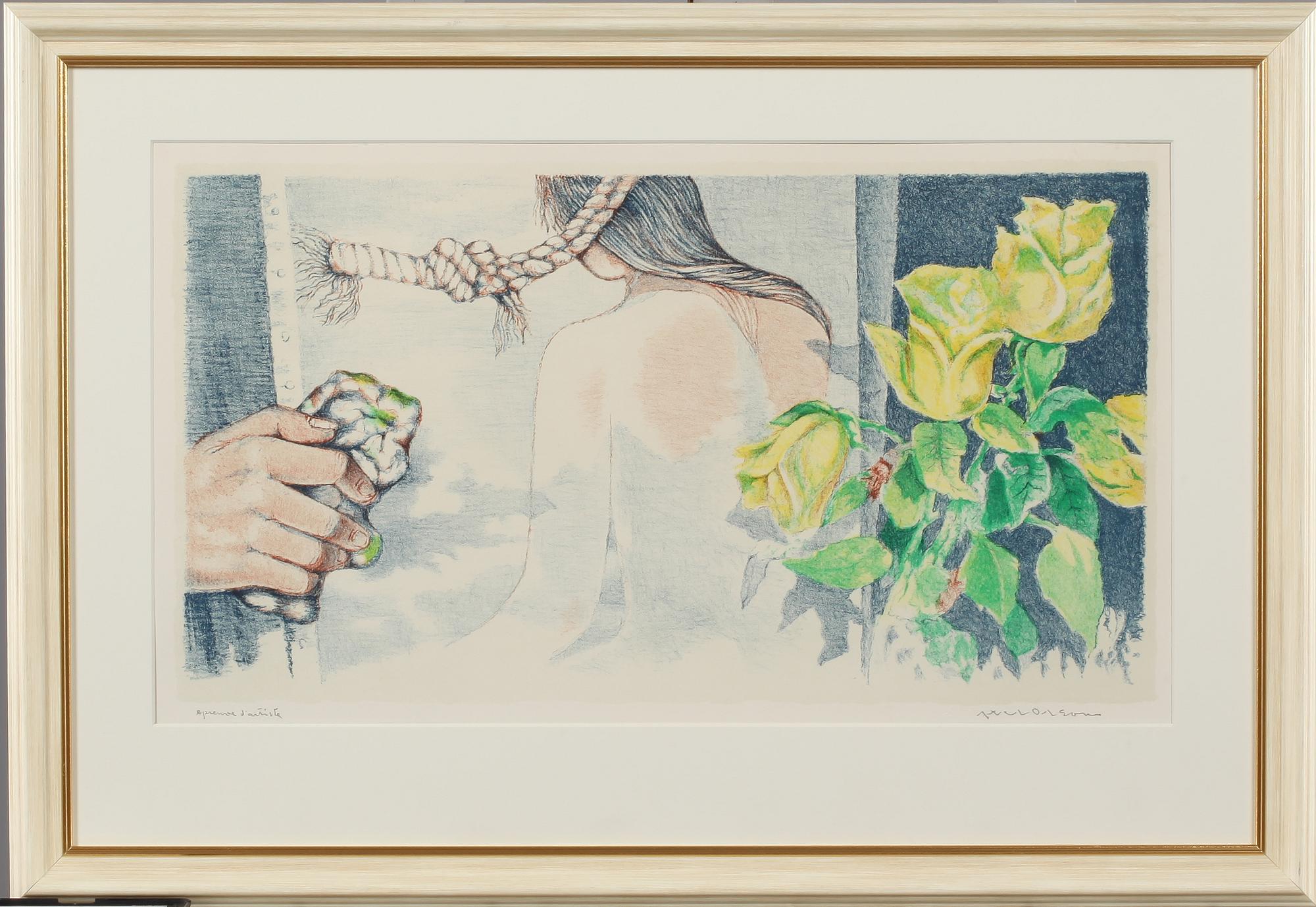 AXEL OLSON, litografi, signerad, EA.