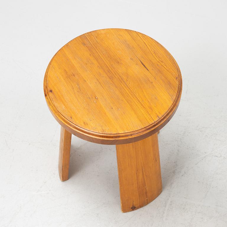 Three pine stools, mid 20th century.
