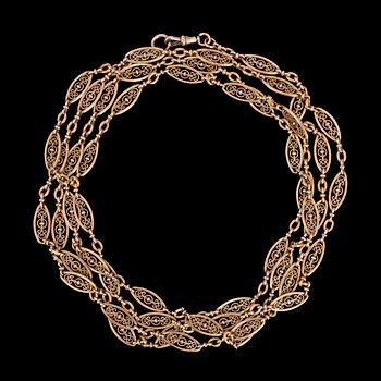 191. NECKLACE, gold, second half 19th century.