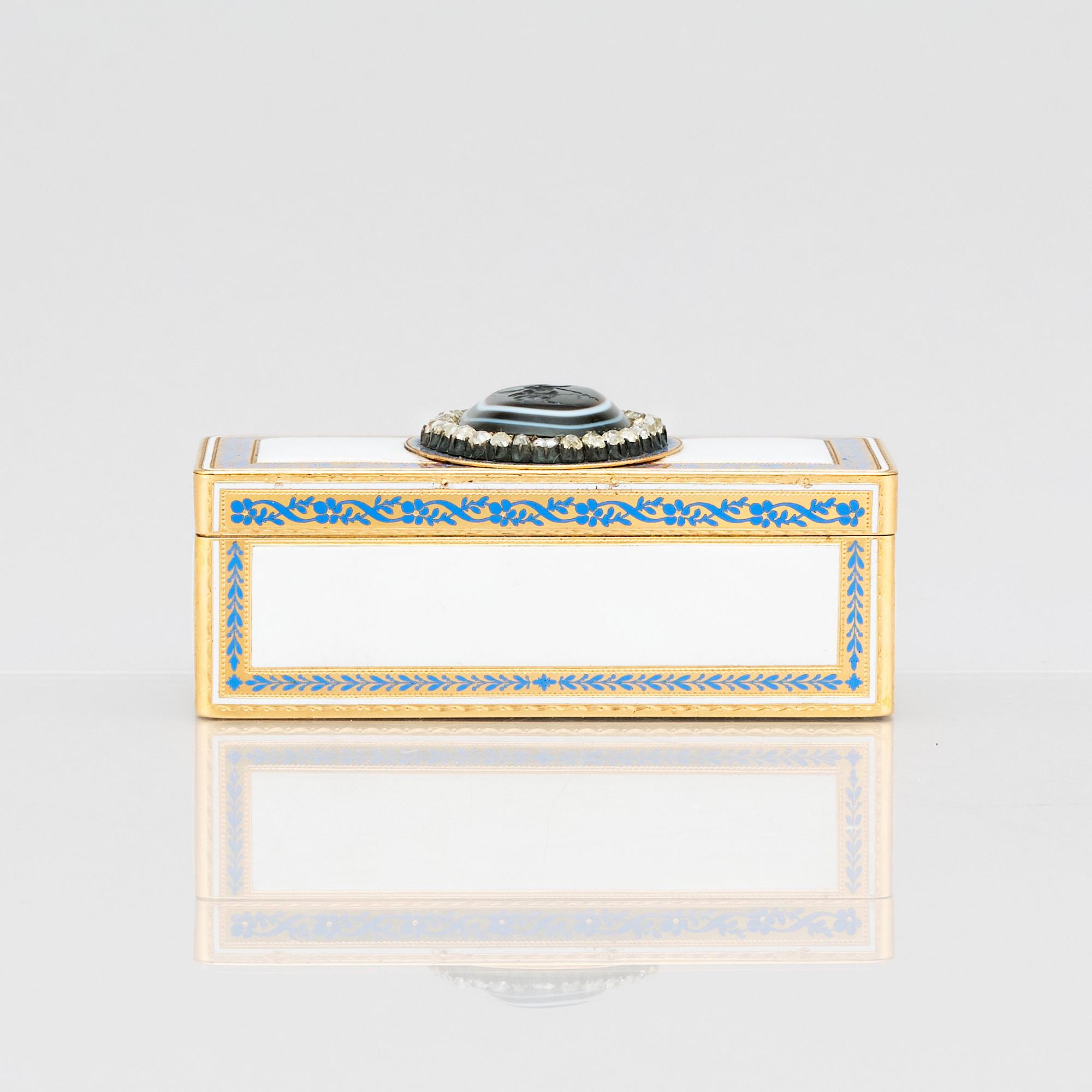 A jewelled gold and enamel box, Otto Keibel, St Petersburg 1799, Empire.