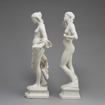 TWO PARIAN FIGURES, Gustafsberg, ca 1900.