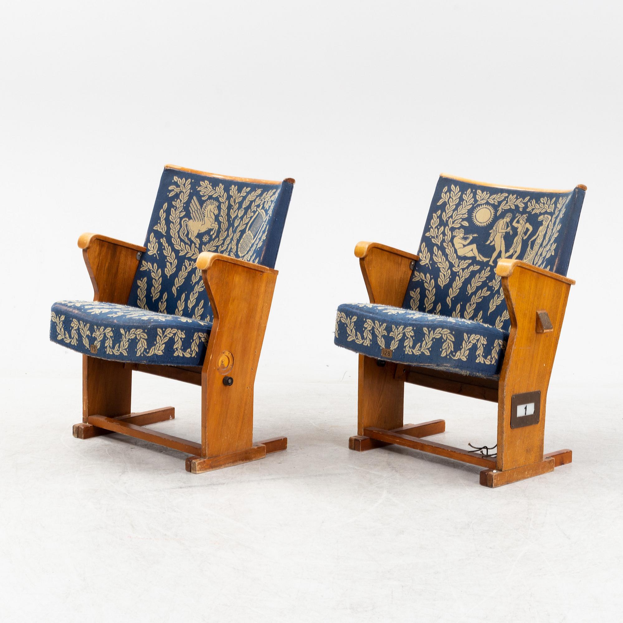 Teaterstolar, ett par, 1940-tal.